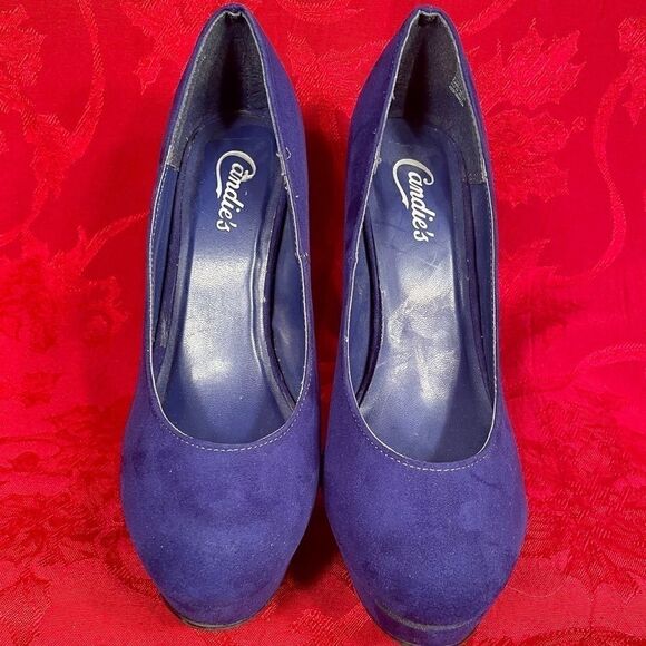 CANDIES BLUE/PURPLE SUEDE SPIKES w PLATFORM 8 M - Picture 3 of 6